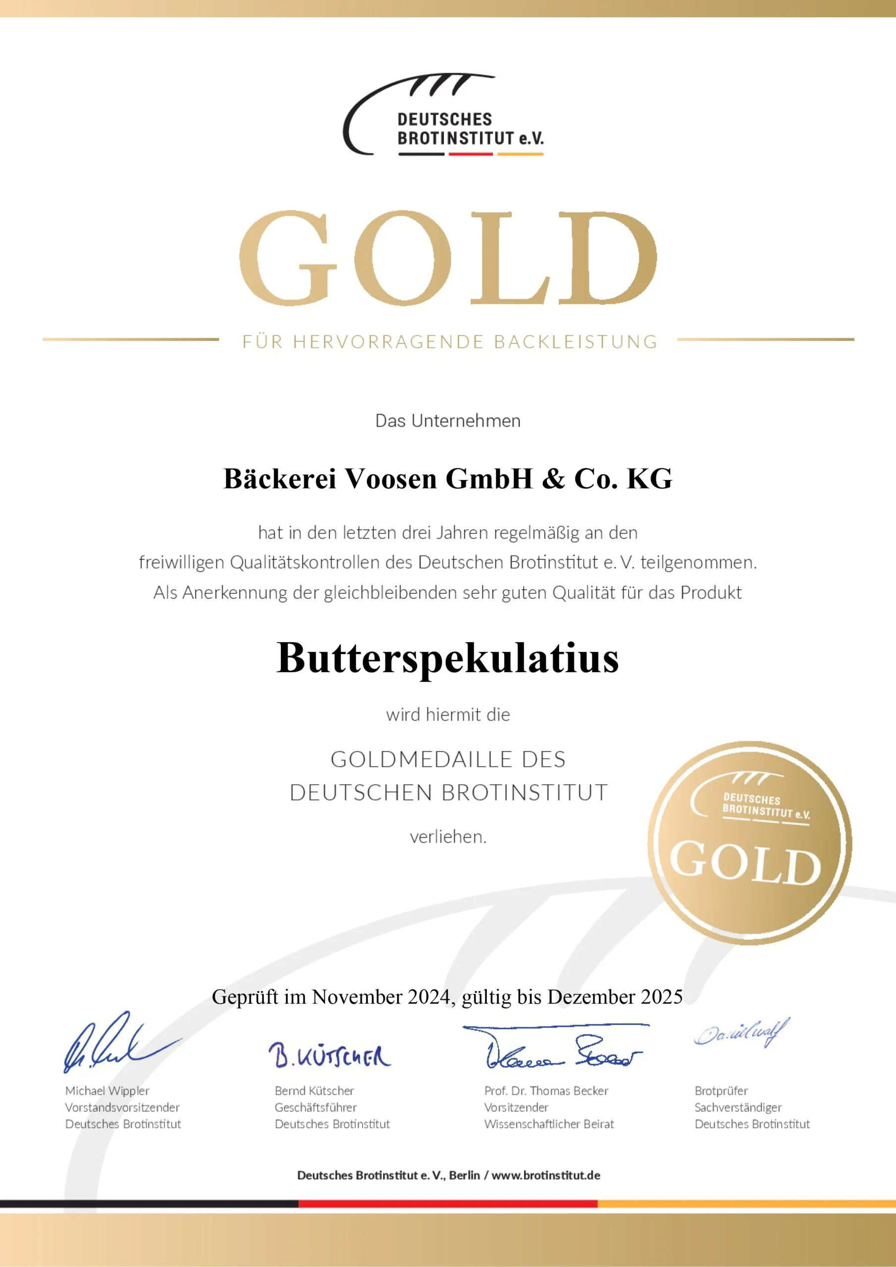 Auszeichnung Butterspekulatius 2025
