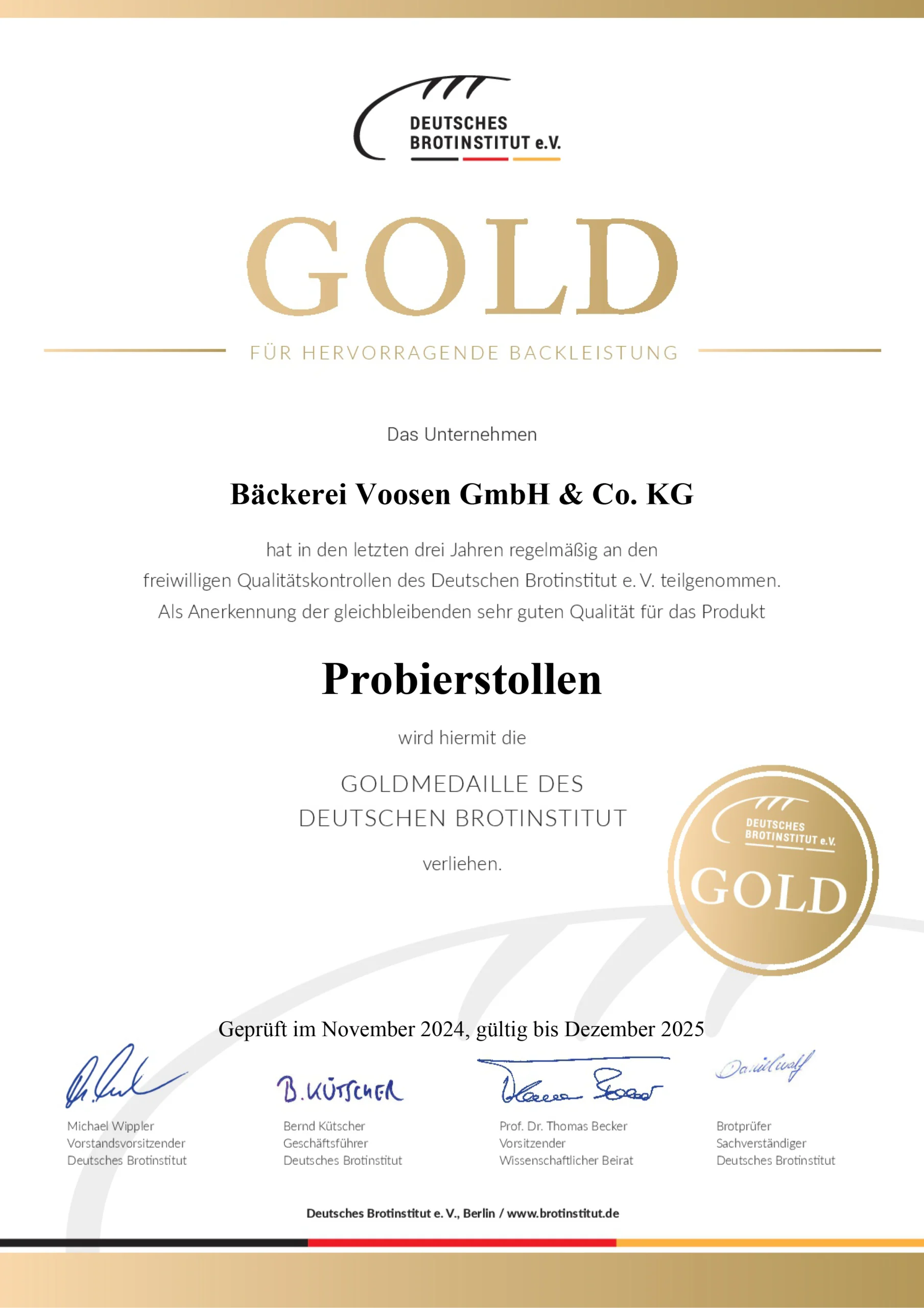 Auszeichnung Probierstollen 2025